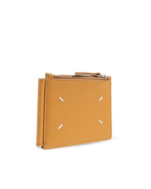 Maison Margiela Brown Leather Wallet With Money Clip,