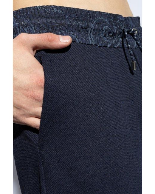 Etro Blue Sweatpants With Logo for men
