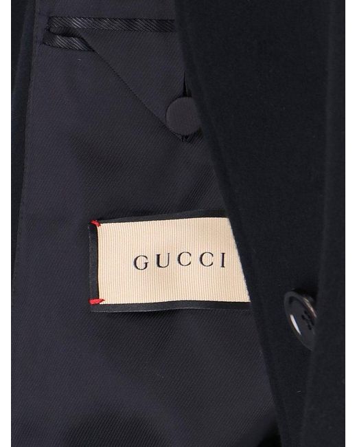Gucci Black Wool Blend Coat