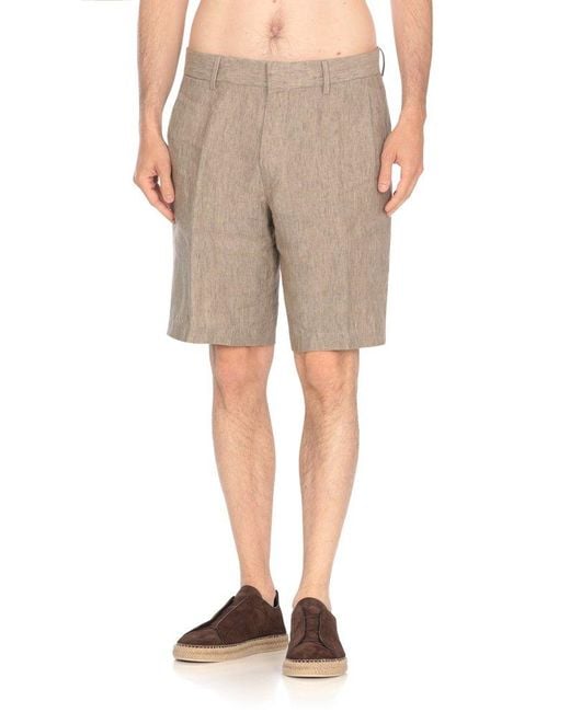 Zegna Natural Knee-Length Bermuda Shorts for men