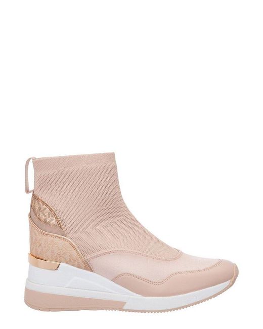 MICHAEL Michael Kors Pink Swift Bootie Logo Print Boot Sneakers