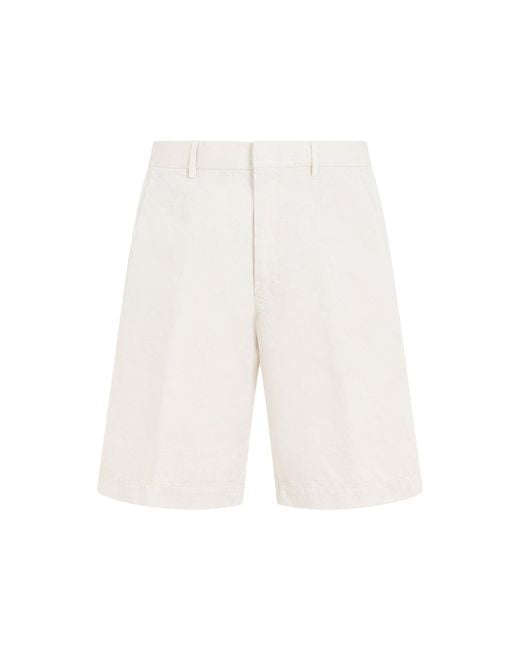 Zegna White Knee-length Tailored Shorts for men