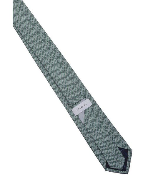 Ferragamo Blue Woven Print Tie for men