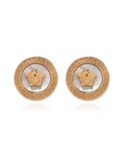 Versace Natural Earrings With Logo