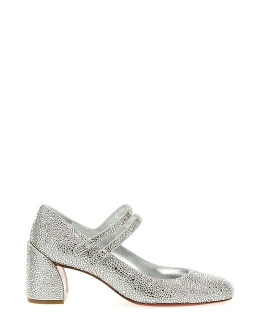 Christian Louboutin White Miss Jane Strass Pumps