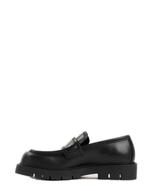 Bottega Veneta Black Chunky Sole Slip-on Loafers for men