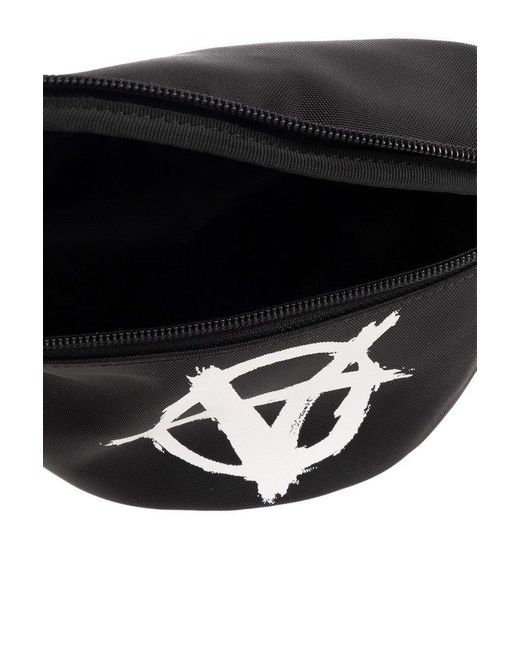 Vetements Black Logo Graphic Belt Bag for men