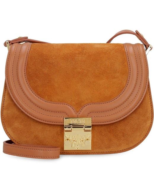 MCM Natural Trisha Foldover Top Shoulder Bag