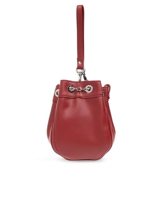 Vivienne Westwood Red Small Chrissy Chain-linked Bucket Bag