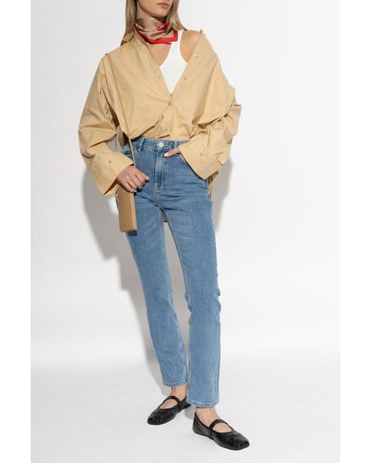 By Malene Birger Natural Oversized Button-Up Top