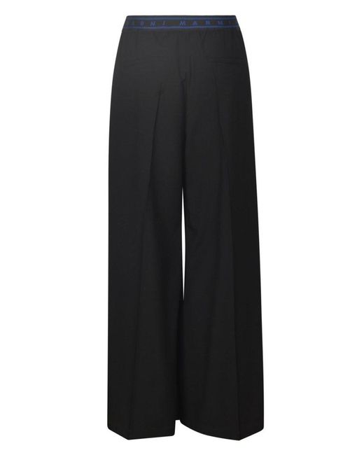 Marni Black Straight Wide Fit Trousers