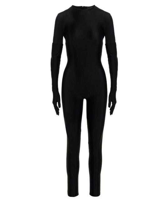 Balenciaga One Piece Long-sleeved Jumpsuit in Black | Lyst