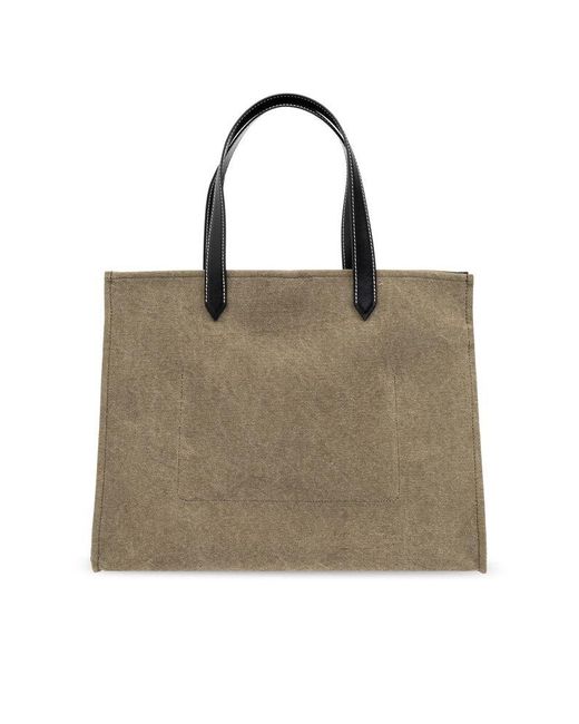 Balmain Natural Shopper Bag With Logo,
