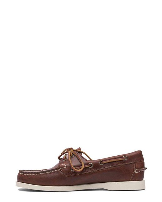 Sebago Brown Docksides Portland Waxed Boat Shoes