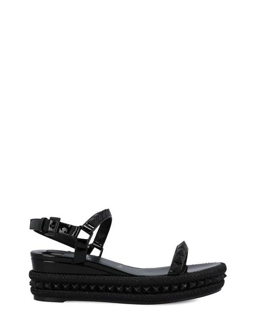 Christian Louboutin Black Pyraclou Stud Detailed Sandals