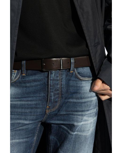 Emporio Armani Reversible Belt in Black for Men | Lyst UK