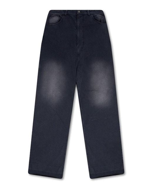 Balenciaga Blue Baggy Trousers With Duct Tape