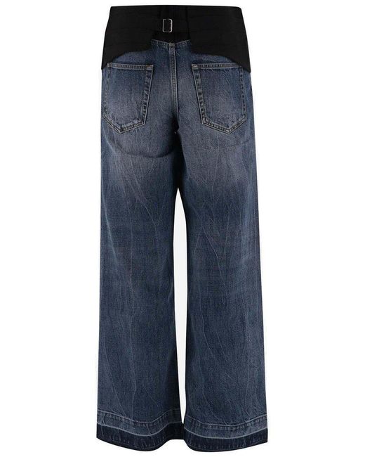 Stella McCartney Blue Panelled Wide-leg Jeans