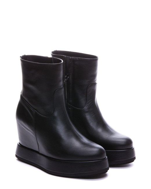Paloma Barcel Ivey Almond Toe Wedge Boots in Black Lyst UK