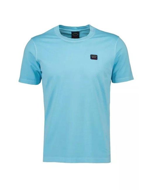 Paul & Shark Blue Logo-patch Crewneck T-shirt for men