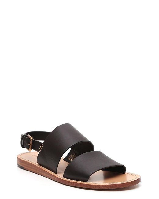 Dolce & Gabbana Black Double Strap Flat Sandals for men