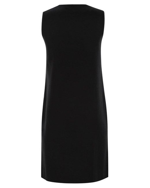 Max Mara Black Parade Viscose Flared Dress