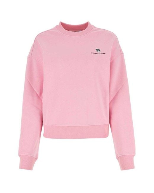 Chiara Ferragni Pink Cotton Sweatshirt