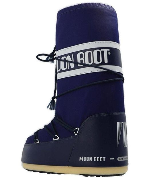 Moon Boot Blue Icon Logo Printed Snow Boots for men