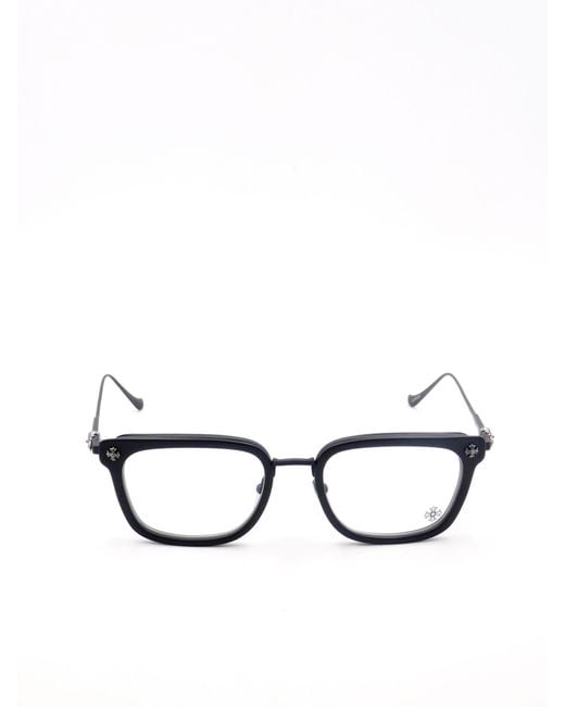 Chrome Hearts Black Rectangular Frame Glasses