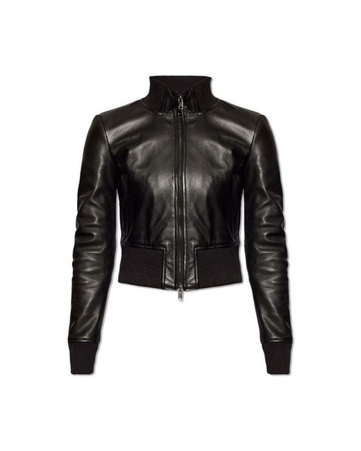 DIESEL Black Hung Leather Jacket