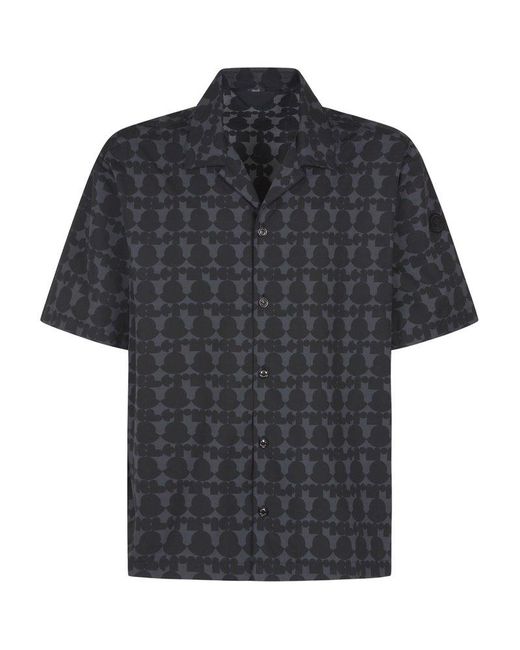 Moncler Black Logo Patch Short-sleeved Shirt for men