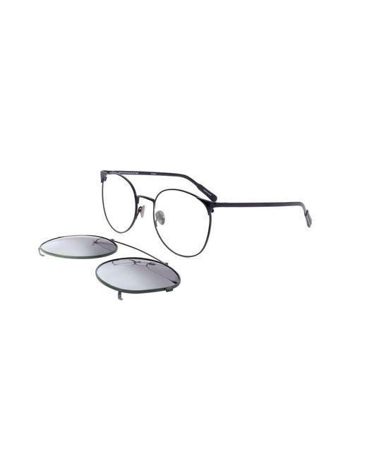 Linda Farrow Black X Kris Van Assche Oval Frame Sunglasses for men
