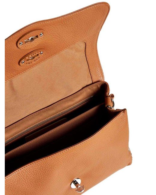 Zanellato Brown Postina Twist-lock Large Tote Bag