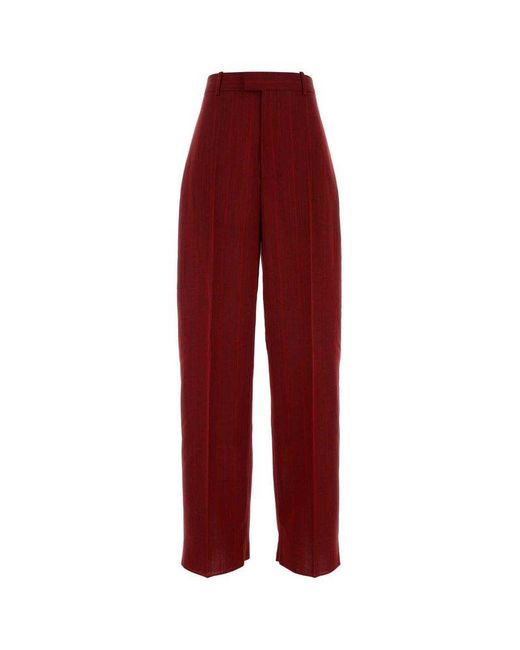 Bottega Veneta Red Subtle Stripe Wide Trousers