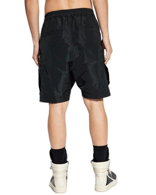 Rick Owens Blue Drawstring Cargobela Shorts for men