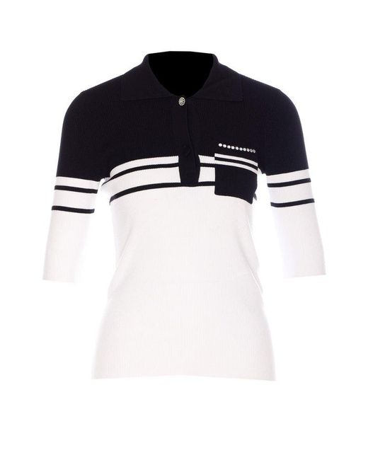 Liu Jo Blue Knit Polo Shirt