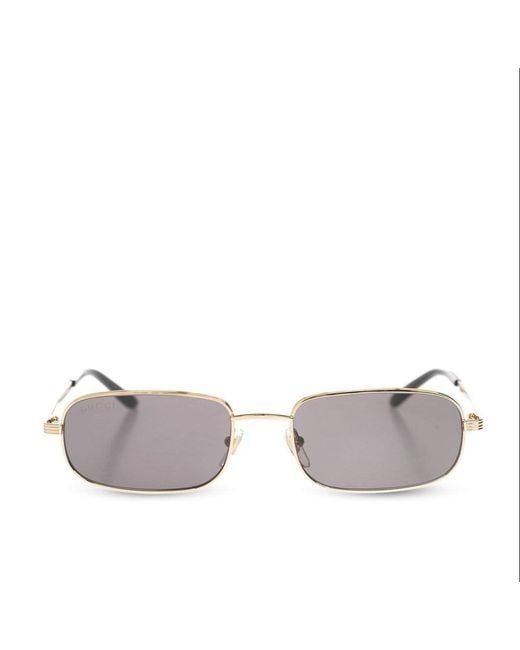 Gucci Gray Rectangle Framed Sunglasses for men
