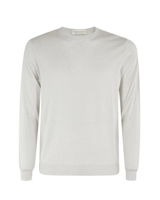 FILIPPO DE LAURENTIIS White Crewneck Knit Top for men