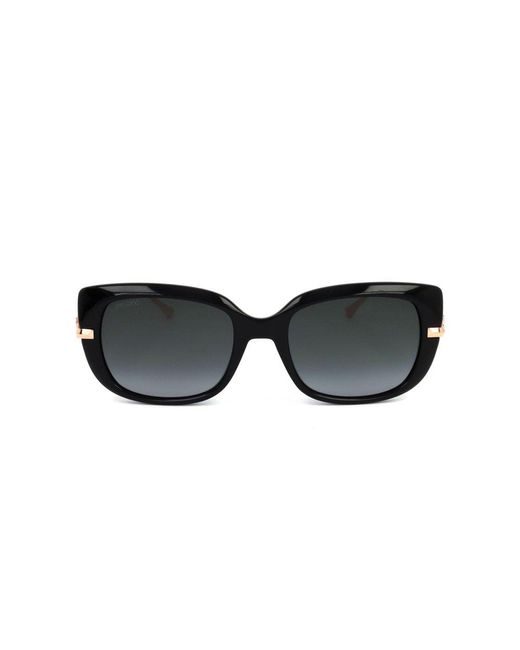 Jimmy Choo Black Orla Rectangular-frame Sunglasses