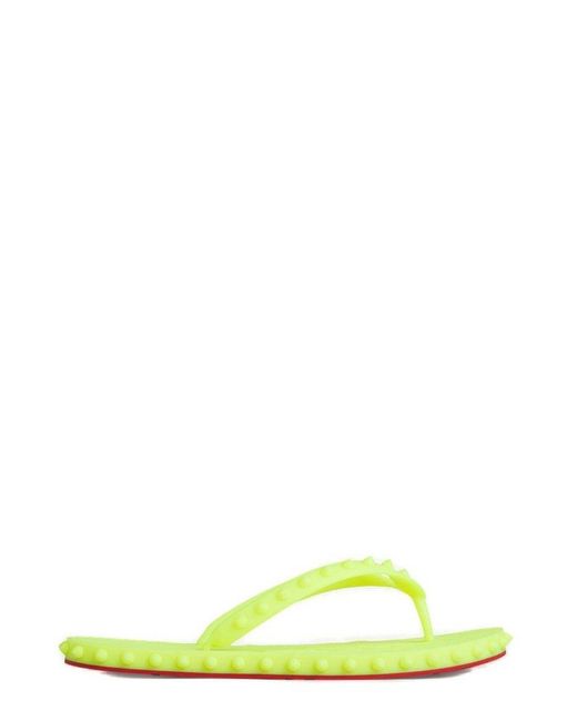 Christian Louboutin Green Super Loubi Flip Sandals