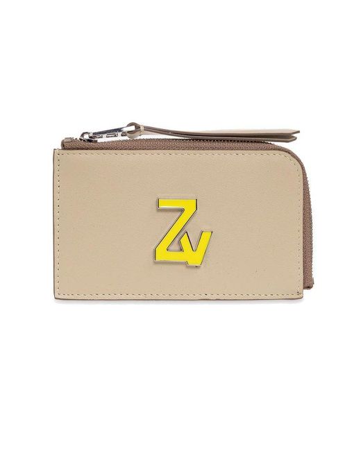 Zadig & Voltaire Monogram Medium Card Holder in Natural Lyst