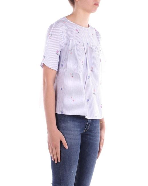 Weekend by Maxmara Blue Short-Sleeved Crewneck Top