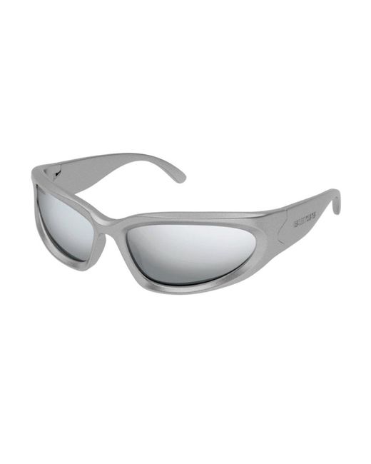 Balenciaga Gray Swift Oval Frame Sunglasses