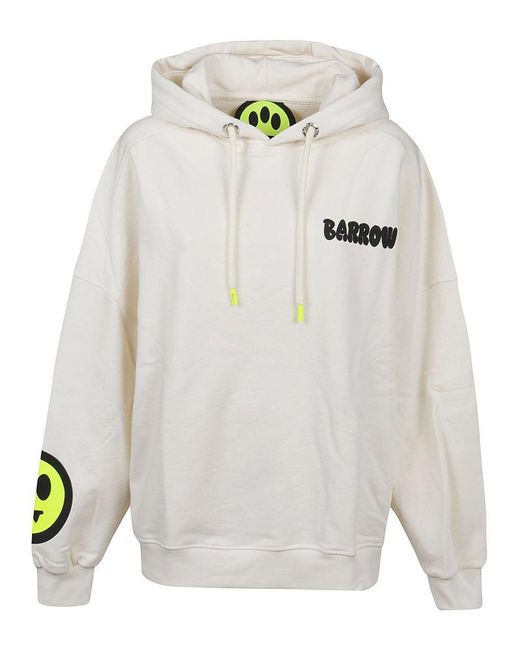 Barrow Gray Logo Printed Drawstring Hoodie for men