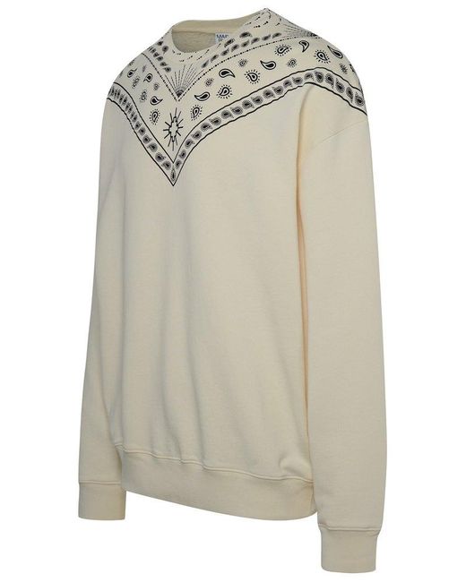 Marcelo Burlon Gray County Of Milan Ivory Cotton Sweatshirt for men