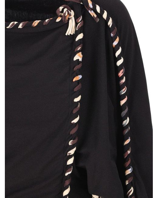 Isabel Marant Black Ruched Braid Detailed Top