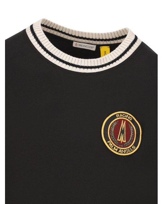 Moncler Genius Black Moncler X Palm Angels Racing-Inspired Patch T-Shirt for men