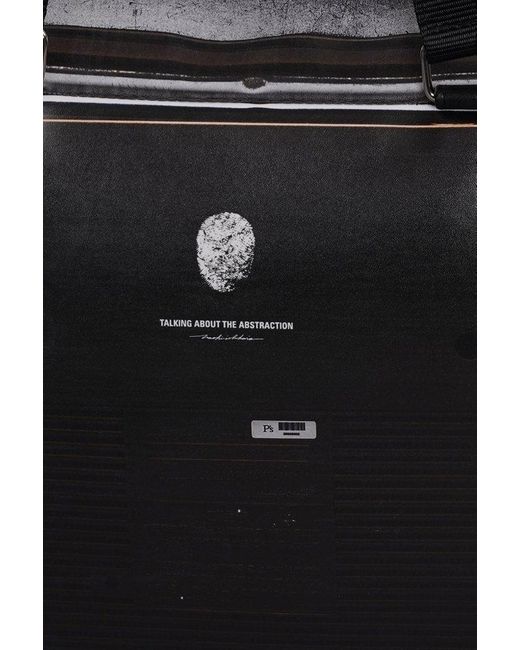 Maison Mihara Yasuhiro Black Boombox-printed Zipped Tote Bag for men