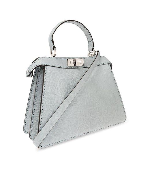 Fendi Gray Peekaboo Medium Top Handle Bag