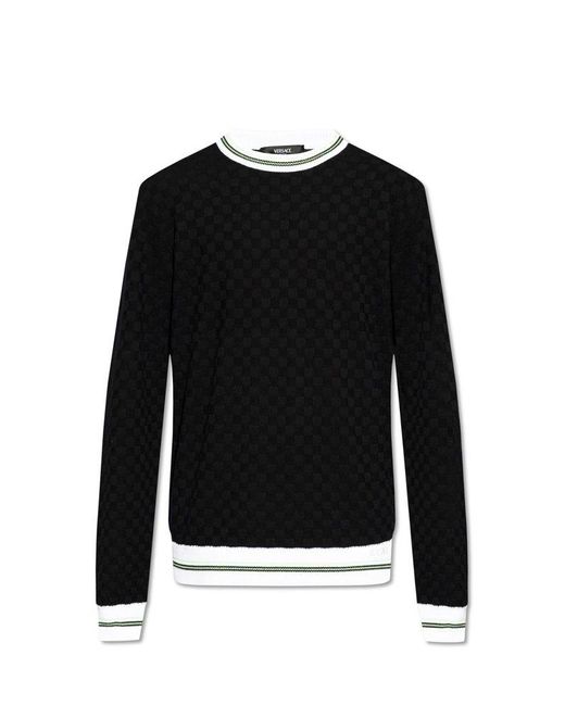 Versace Black Round Neck Sweater, for men